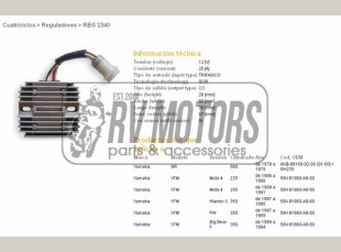 Регулятор напряжения YAMAHA SR500 78-79, YFM350 WARRIOR 87-95  DZE ELEKTRYKA 2340-01