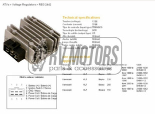 Регулятор напряжения KAWASAKI KLF110/185/220/250 DZE ELEKTRYKA 2442-01