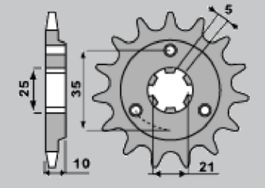 Приводная звезда SUZUKI DR 750/800 BIG '89-'93 CHT 41215K (JTF438.15)