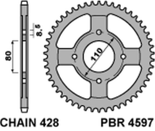 Привідна зірка HONDA CBF 125 09-14 PBR 459742C45 (JTR1219.42)