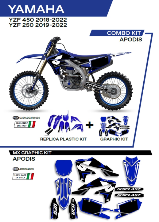 Комплект пластика  YAMAHA YZF 250 '19-'22; YZF 450 '18-'22   UFO C321AD037089