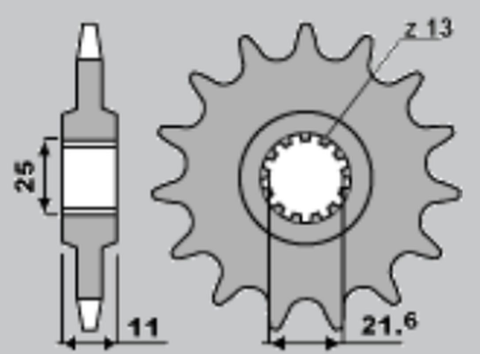 Приводная звезда YAMAHA R6 '06-'09 JR 214216JR (JTF1586.16)