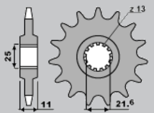 Приводная звезда YAMAHA R6 '06-'09 JR 214216JR (JTF1586.16)