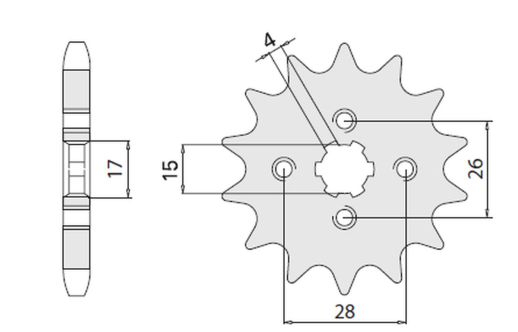 Приводная звезда HONDA MBX/MTX 50 CHT 26113K