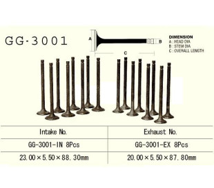Клапан выпускной SUZUKI GS750E T,X,Z (80-82) VESRAH GG-3001-EX