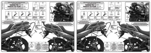 Крепления боковых кофров KAPPA YAMAHA FZ6 S2 / FZ6 600 FAZER S2 (07-11) TE351K