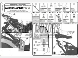 Крепления кофра KAPPA (без площадки) Suzuki SV 650 / S (03-08) KZ529
