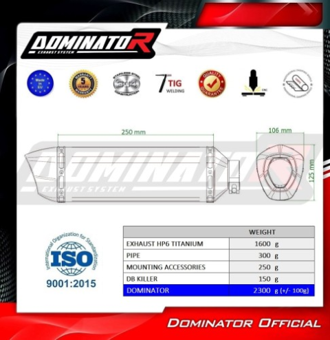 Прямоток Suzuki GSX-S 750 2017 - 2020 DOMINATOR HP6