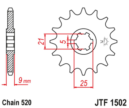 Приводная звезда KAWASAKI KXT 250 '87' JT JTF1502.13