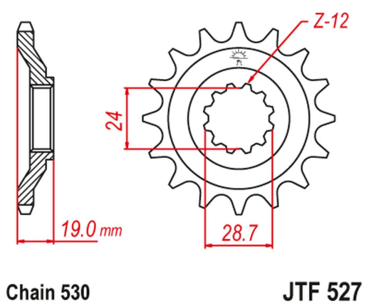 Приводная звезда KAWASAKI ZX10 '88-90' JT JTF527.17