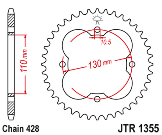 Приводная звезда HONDA TRX 90 '93-19', TRX 125 '87-88' JT JTR1355.48