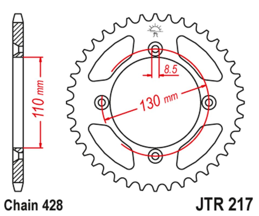 Приводная звезда HONDA CR80 '86-02', CR85 '03-07' JT JTR217.50