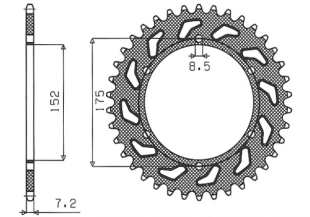 Приводная звезда YAMAHA DT 125R/RE 99-06 SUNSTAR SUN1-2682-53 (JTR839.53)