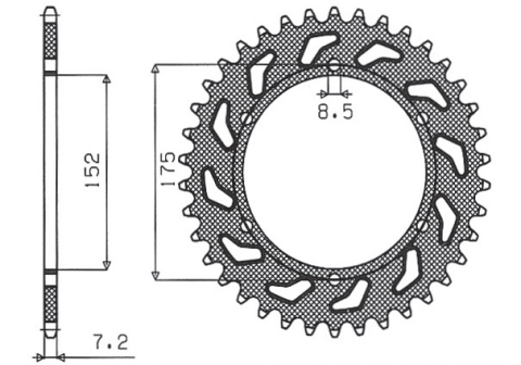 Приводная звезда YAMAHA DT 125R/RE 99-06 SUNSTAR SUN1-2682-53 (JTR839.53)