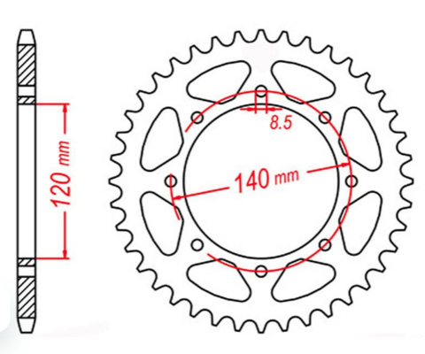 Приводная звезда KAWASAKI KLE 500 '91-'07 MTX 11-186-44 (JTR487.44)