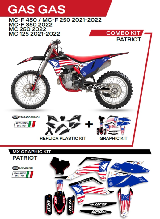 Комплект пластика  GAS GAS MC 125 '21-'22; MC 250 '22; MCF 250/350/450 '21-'22   UFO C702AD041001