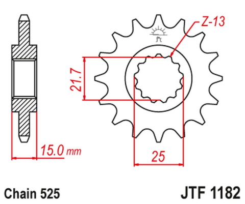 Приводная звезда TRIUMPH TT/DAYTONA/SPEED FOUR 600 '00-05' DAYTONA 650 '05 JT JTF1182.15