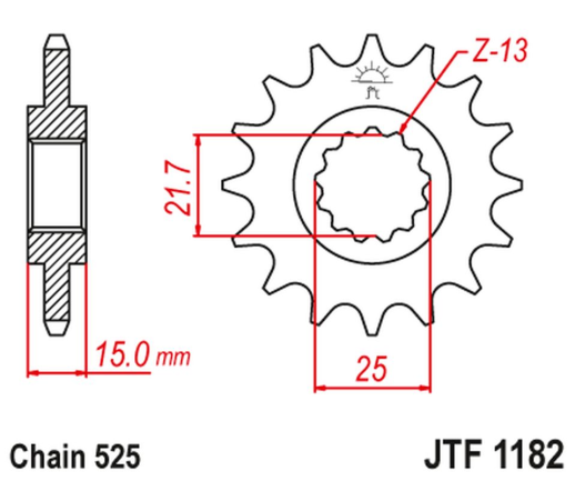 Приводная звезда TRIUMPH TT/DAYTONA/SPEED FOUR 600 '00-05' DAYTONA 650 '05 JT JTF1182.15