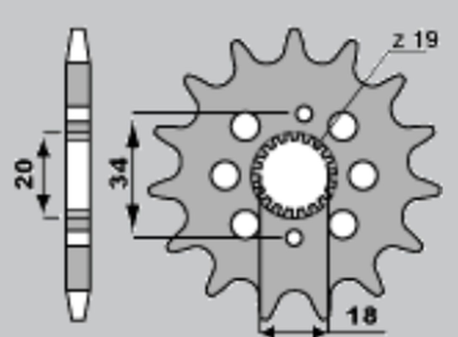 Приводная звезда HONDA CRF 150R '07-'09 JR 215715JR (JTF1256.15)