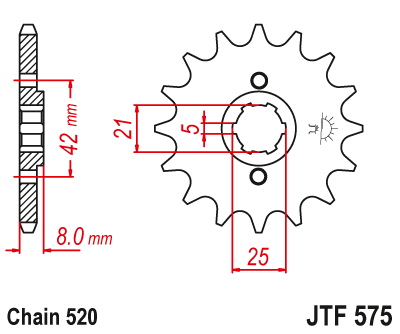 Привідна зірка JT JTF575.15 (PBR 575)