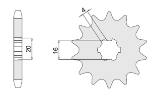 Приводная звезда SUZUKI RM 80/85 '89-'12 CHT 41615K (JTF416.13)