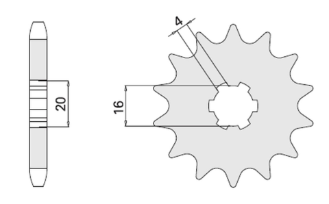 Приводная звезда SUZUKI RM 80/85 '89-'12 CHT 41615K (JTF416.13)