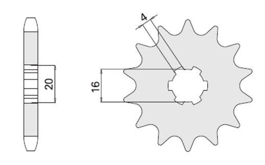 Приводная звезда SUZUKI RM 80/85 '89-'12 CHT 41615K (JTF416.13)