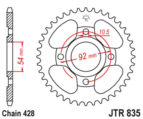 Приводная звезда YAMAHA SR 125 '82-03 JT JTR835.50