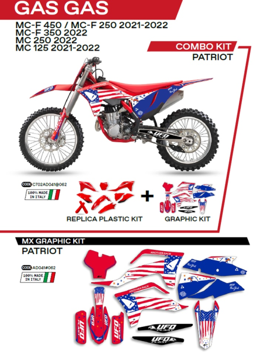 Комплект пластика  GAS GAS MC 125 '21-'22; MC 250 '22; MCF 250/350/450 '21-'22   UFO C702AD041062