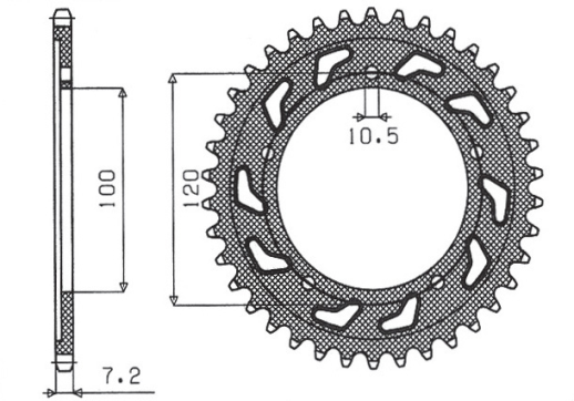 Приводная звезда APRILIA RSV 1000 04-15, TUONO 1000 06-10, MANA 850 (08-16) SUNSTAR SUN1-4430-40 (JTR702.40)