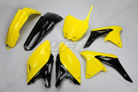 Комплект пластика UFO SUZUKI RMZ 250 '14-'18 (чёрный/жёлтый) SU416E999
