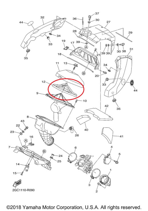 Основа повітряного фільтра Yamaha 1SL-14458-00-00