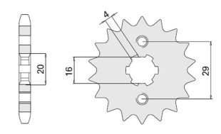 Приводная звезда SUZUKI RG125 (92-96) CHT 42516K (JTF425.16)