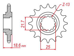 Приводная звезда KAWASAKI Z750 '04-'12, Z800 '13-'16 GROSSKOPF 211915G (JTF1538.15)