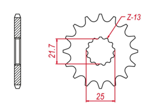 Приводная звезда SUZUKI DL 1000 '02-'19, GSX-R 750/1000 '00-'20, GSX-S '15-'20 GROSSKOPF 56413G (JTF520.13)
