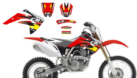 Комплект наклейок HONDA CRF 150R &#39;07-&#39;16 BLACKBIRD E2141 