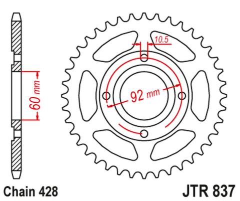 Приводная звезда YAMAHA RD 125 '75-81, RD 200 '78-81 JT JTR837.39