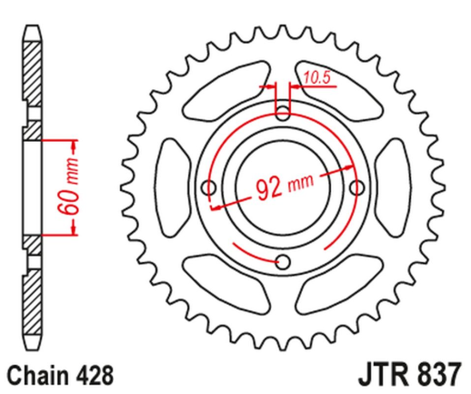 Приводная звезда YAMAHA RD 125 '75-81, RD 200 '78-81 JT JTR837.39
