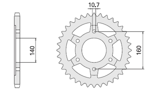Приводная звезда HONDA XR 350, KAWASAKI GPX CHT 50245K (JTR502.45)