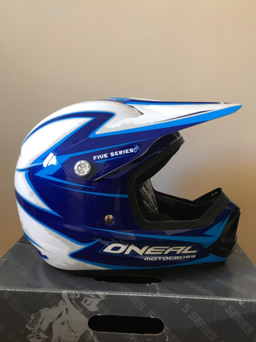Шолом крос O'Neal 5 Series friction синій/білий. Розмір XS.
