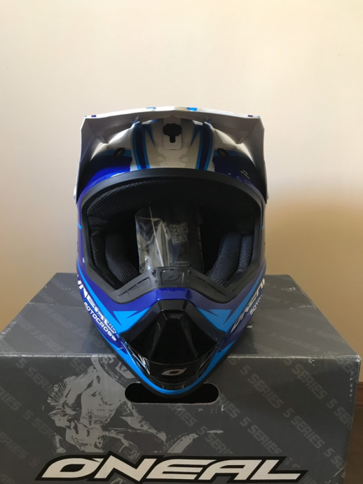 Шолом крос O'Neal 5 Series friction синій/білий. Розмір XS.
