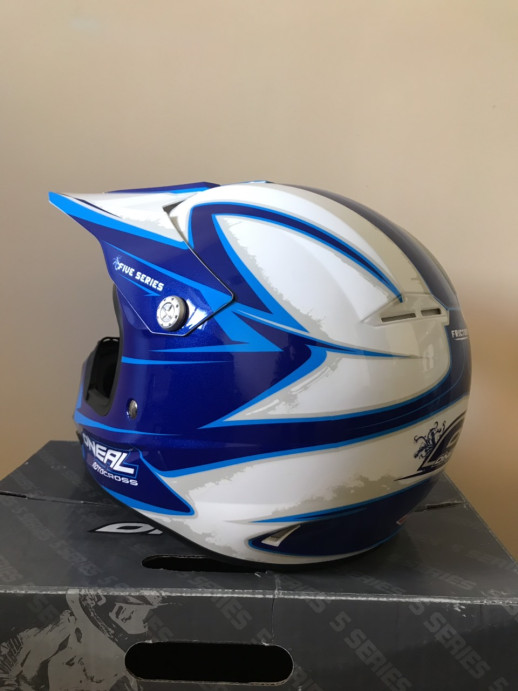 Шолом крос O'Neal 5 Series friction синій/білий. Розмір XS.