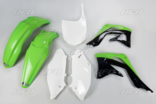 Комплект пластика UFO KAWASAKI KXF 450 '12 (зелёный/белый/чёрный) (KA217E999) KAKIT217999