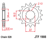 Приводная звезда JT JTF1908.15 (PBR 2276)