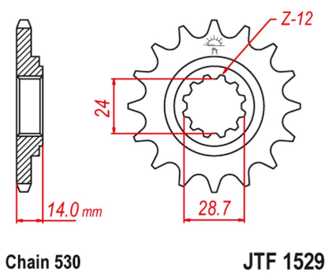 Приводная звезда KAWASAKI ZRX 1100/1200 '97-06 JT JTF1529.16