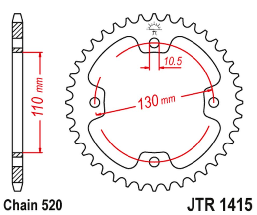Приводная звезда KAWASAKI KSF 450 (KFX 450) '08-14' JT JTR1415.36