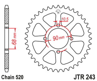 Привідна зірка HONDA MTX 200 '83-86' JT JTR243.42