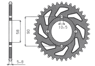Приводная звезда HONDA XL 125V VARADERO '01-'13, KTM 200 DUKE '12-'14, 125 DUKE '11-'13 SUNSTAR SUN1-3079-41 (JTR273.41)