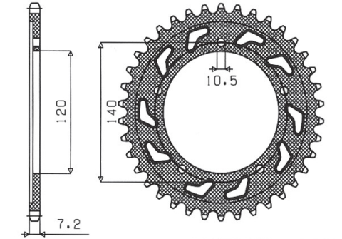 Приводная звезда SUZUKI DL 650 V-STROM '04-'19 SUNSTAR SUN1-4499-47 (JTR1792.47)