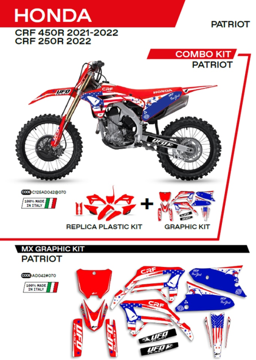 Комплект пластика HONDA CRF 250R '22; CRF 450 '21-'22   UFO C125AD042070